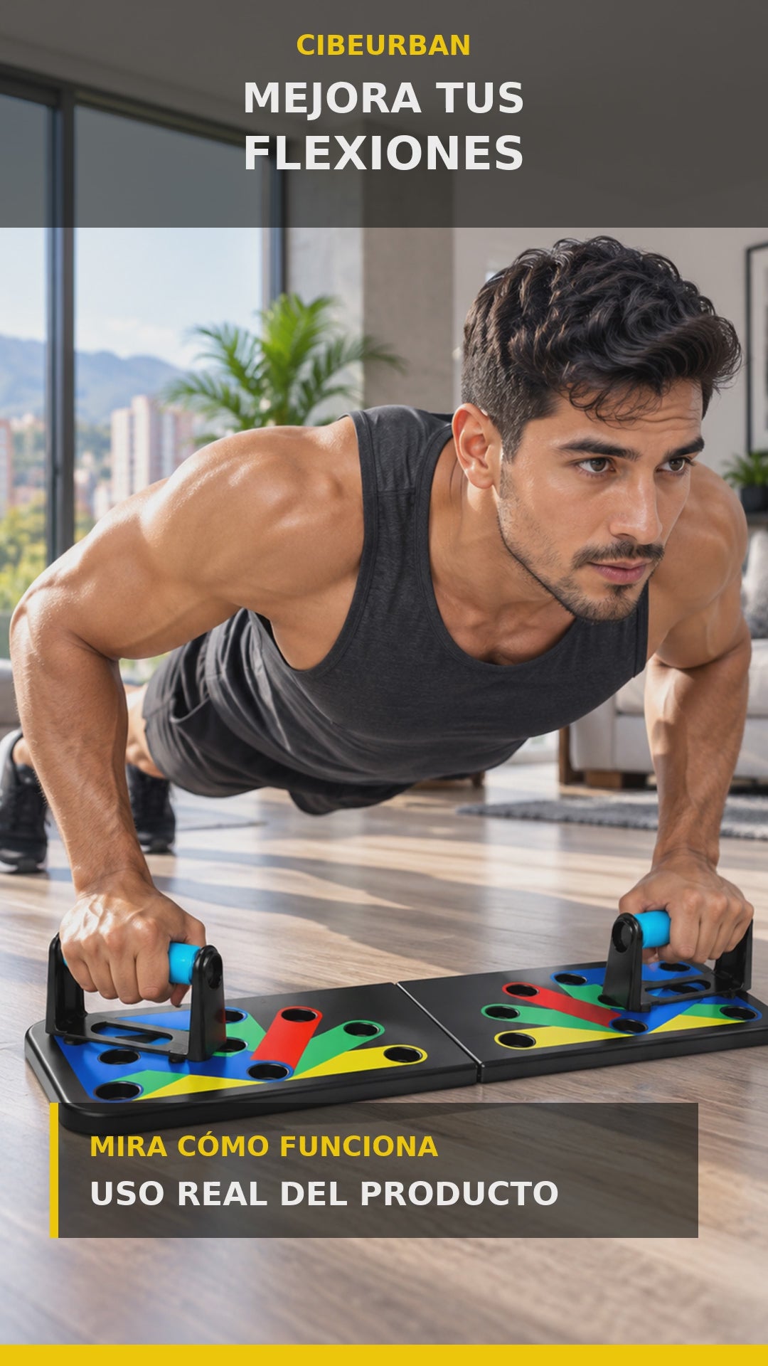 Video dinámico CIBEURBAN – Tabla Push Up Plegable para Flexiones